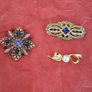 3 brooches